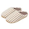 Striped cotton slippers winter plush warm non-slip bedroom indoor home fluffy slippers winter