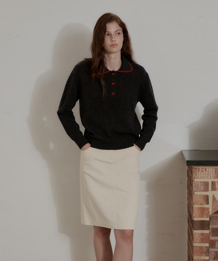 Seutyudioaenpaleukeu Corduroy Banding Skirt_Ivory