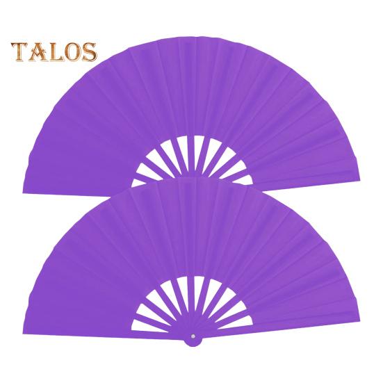 2Pcs Solid Color Folding Fan Kung Fu Stage Dance Performance Large Handheld Fan Portable Lightweight Summer Cooling Fan Decoration Party Accessories