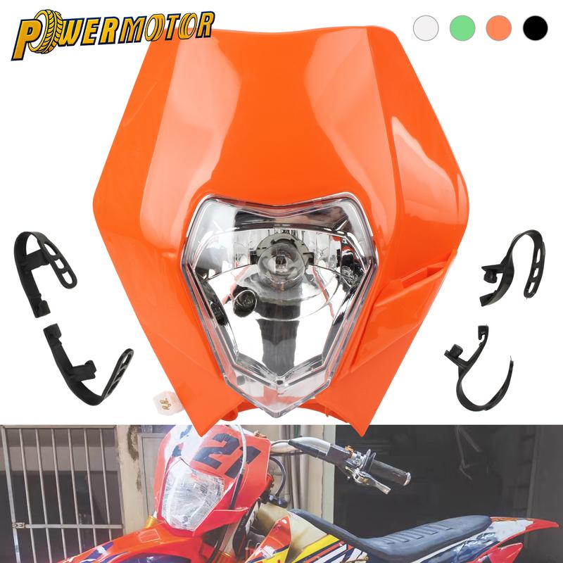 12V 35W Motocross Halogen Headlight LED Head Light DRL Motorcycle Accessories For KTM SXF EXC XC-F 150 250 300 350 450 500 530