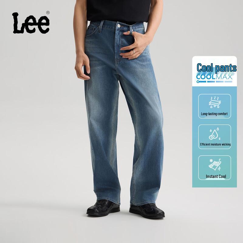 Lee Men s Loose Wide-Leg Stretch Cool-Feel Jeans 33