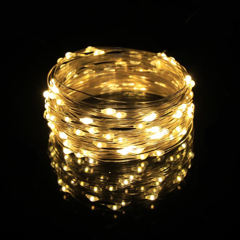 LED Copper Wire Light String with Wave Ball, Battery-Powered, Multifunctional Indoor Decoration Light for Gifts and Lanterns.