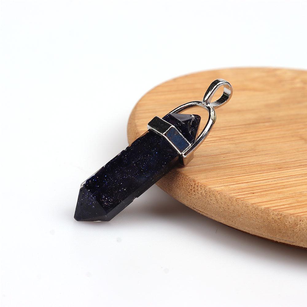 Collana Pendente Esagonale a Doppia Punta di Ametista per Yoga e Guarigione