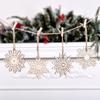 24pcs/box Christmas Wooden Snowflake Flake Hanging Can Doodle Diy Wooden Flake Christmas Decoration Hanging Decoration