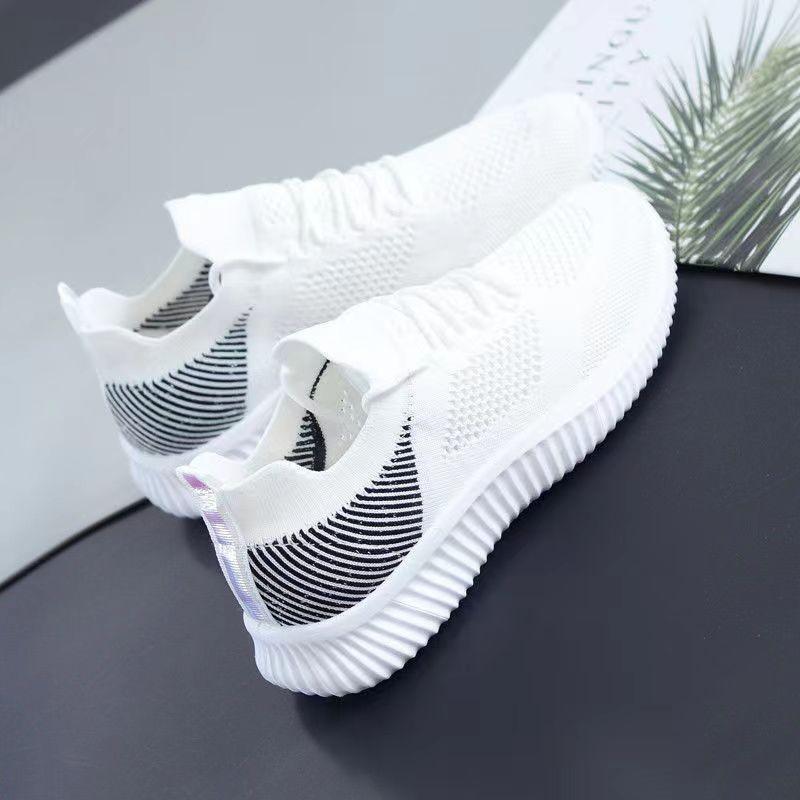 

Женская спортивная обувь Flyknit, модные универсальные кроссовки, дышащая повседневная женская обувь с сеткой 40