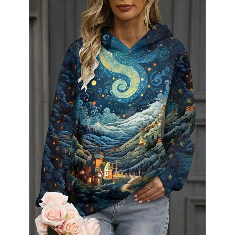 Women's Autumn and Winter 3D Printed Hooded Fashion Versatile Trend Breathable Casual Hoodies & Sweatshirts (women’s)