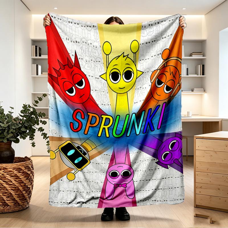 Sprunki Game Print Blanket - Soft & Comfortable, for Bedroom, Travel, Sofa, Home Decoration - Birthday Christmas Gift for Friend