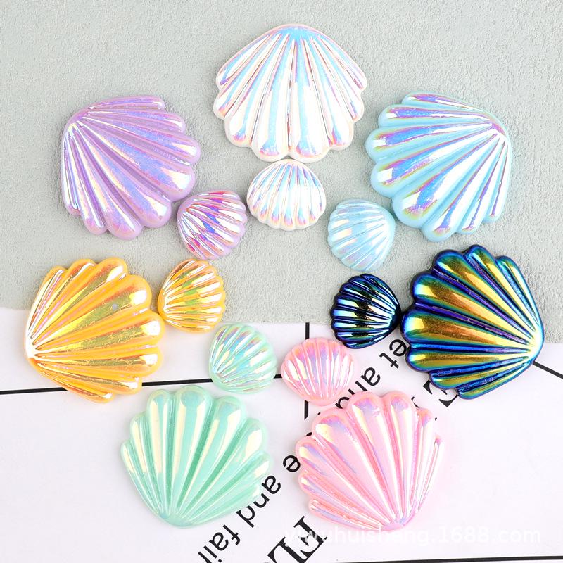 Iridescent Resin Phone Case & DIY Ocean Shell Craft Materials for Kids  Hair Accessories Small: 21mm (Iridescent Electroplated)