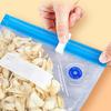 5Pcs Reusable Vacuum Sealer Bags Hand Pump Food Storage Bags Vacuum Zipper Portable Sealing Bas for Refrigerator Kitchen
