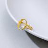 Gold-Plated S925 Sterling Silver Geometric Hollow Ring for Women - Handmade Fashion Trend Style, Unset 10x14.