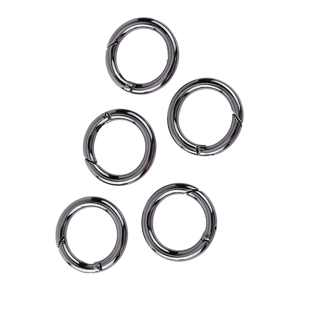 20 Pcs Round Round Carabiner Spring Snap Clips Zinc Alloy Keychain Buckle Outdoor Activities