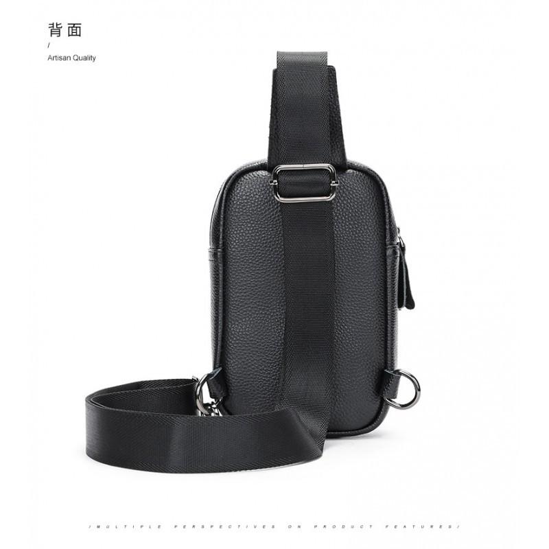 New Genuine Cowhide Chest Bag With Large Capacity Versatile Crossbody Fashionable Leather Men's Shoulder