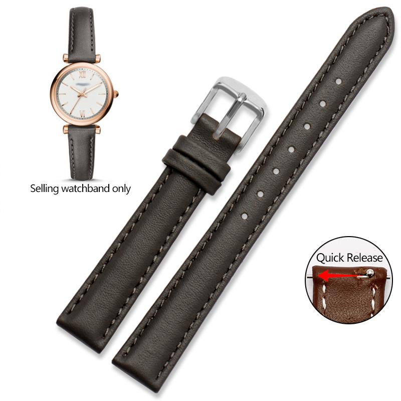 Genuine Leather Watchband for Casio Citizen Fossil Plain Watch Strap Folli Ladies Bracelet Blue Pink Brown 14mm 16mm 18mm 20mm