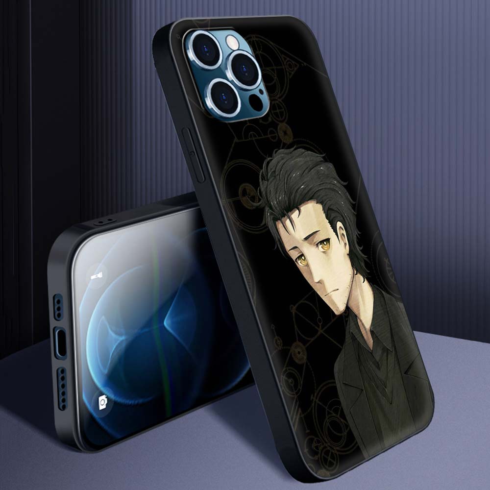 Steins Gate Okabe Anime Manga Luxus Handyhülle Für iPhone 13 14 11 12 Pro Max 7 8 Plus SE X XR XS Weiche Vollabdeckung Schwarze Hülle