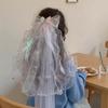 White Girls Head Gauze Bow Super Fairy Veil Fashion Colorful Flowing Tulle  Birthday Headdress