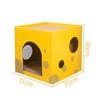 2-Layer Foldable Cardboard Cat House Fun Cheese Design Breathable Sturdy Scratching Post Cat Beds for Sleeping And Playing