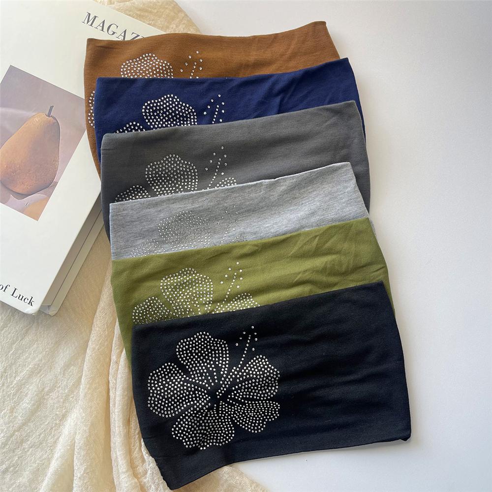 Trendy Elastic Hairband Stretchy Solid Color Turban Photo Shoot Y2K Hair Accessories for Women