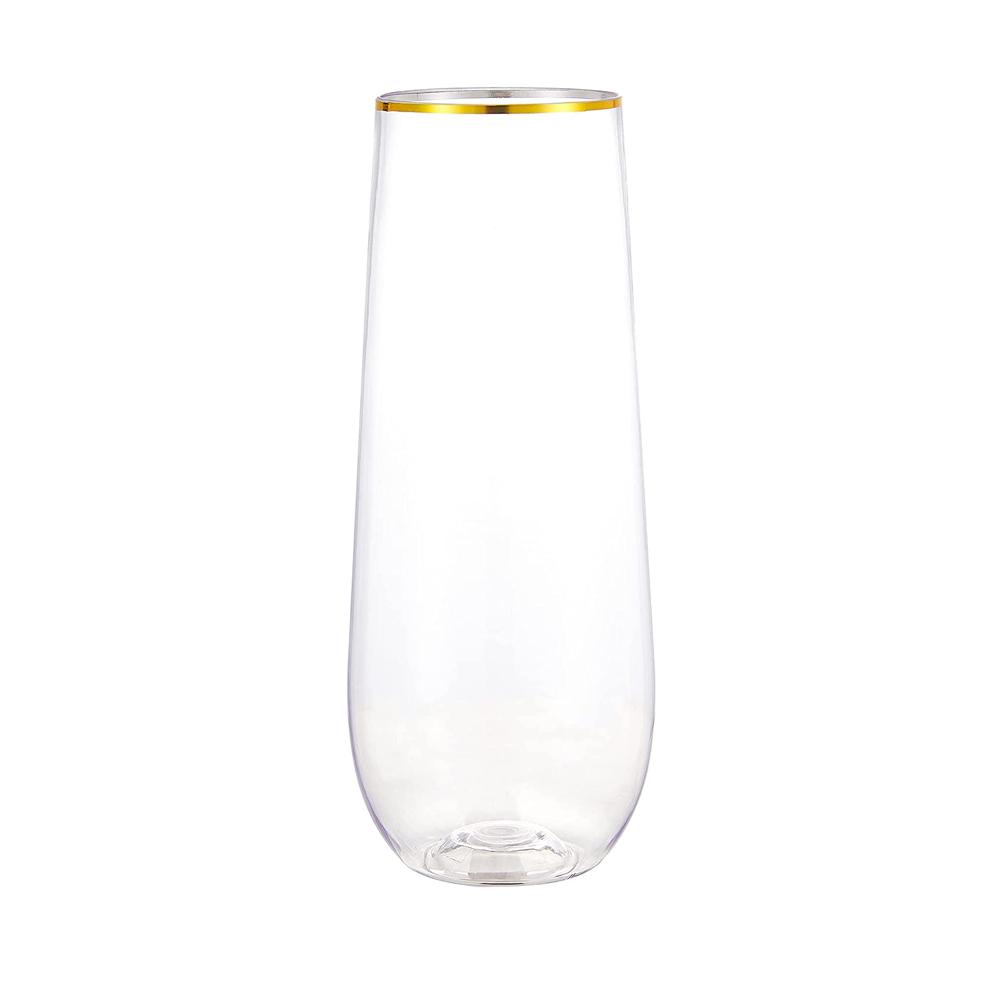 10/20pcs Plastic Champagne Flutes 9/12oz Unbreakable Shatterproof Reusable BPA-Free Disposable Cups Glasses for Party Wedding
