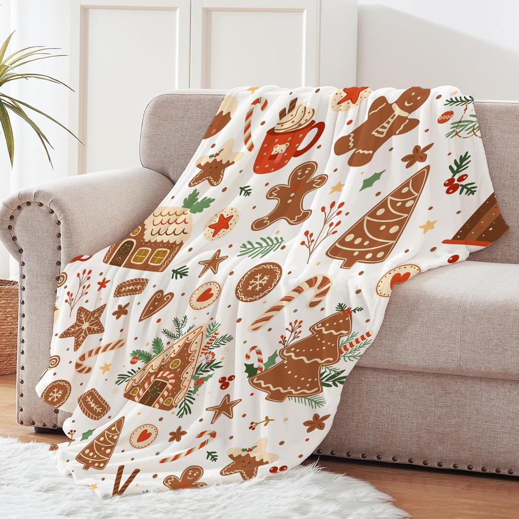 Christmas Creative Throw Flannel Print Blanket Super Soft Cozy Sofa Nap Blanket Home Perfect Home Gift for Her