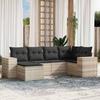 VidaXL Garden Lounge Set with Cushions 6 Pcs, Patio Sofas, Patio Furniture Set, Outdoor Furniture, Grey 3255199