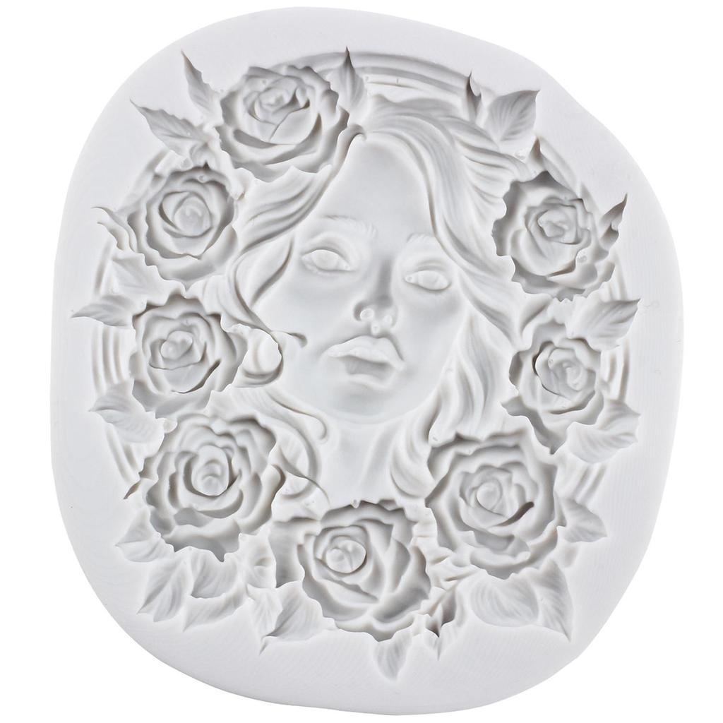 Goddess Silicone Molds Flower Goddess Fondant Mold Cake Decorating Tools Cupcake Topper Chocolate Candy Craft Gum Paste Polymer Clay