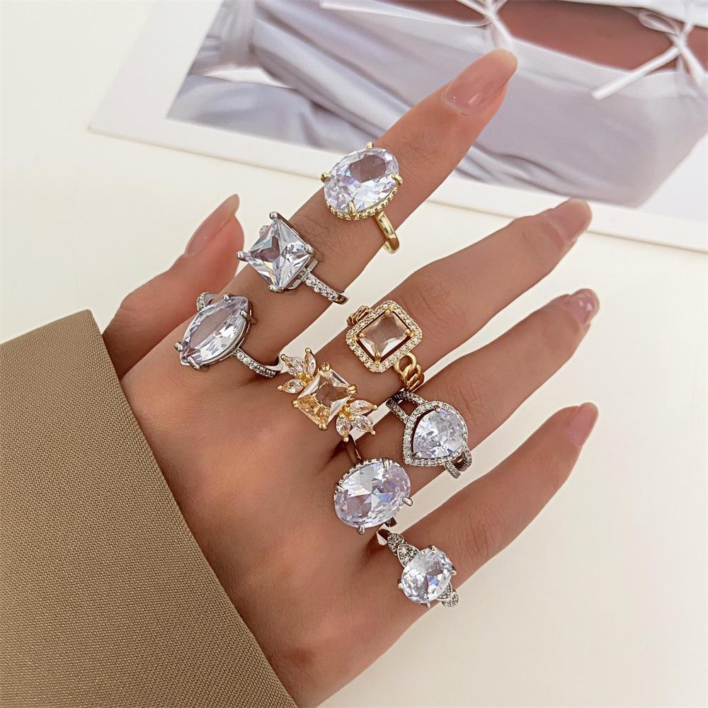 New Fashion Large Zircon Ring 2026 Trending New Index Finger Crystal Rings For Women Jewelry Accessories Gift Anel Bague Anillos
