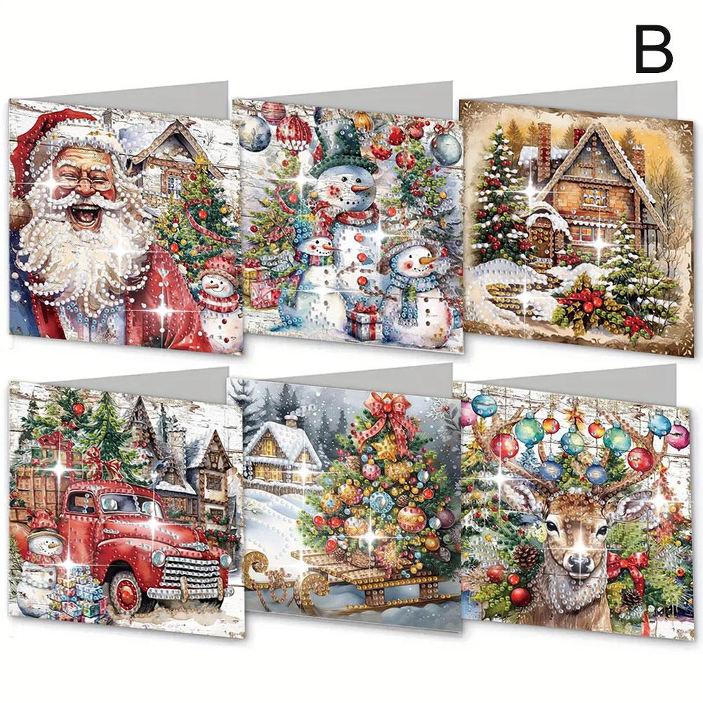 Six Diamond Art Greeting Cards Greeting Card Kit DIY 5D Card Greeting Diamond P4A4