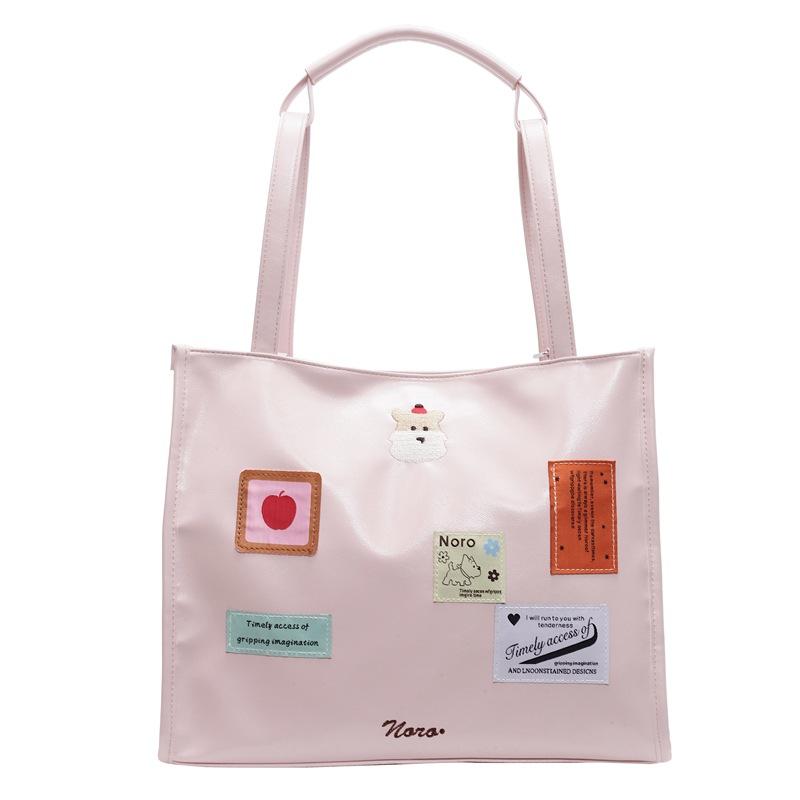 New Backpack Fashionable Versatile Large-capacity Tote Bag Female Cute Cartoon Sticker Shoulder Bag