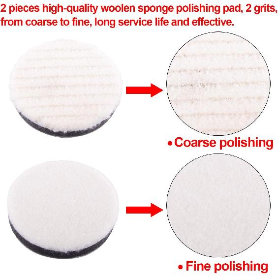 SIQUK 38 Pieces Car Polishing Pad Kit 3 Inch Buffing Pads Foam Polish Pads Polisher Attachment For Drill
