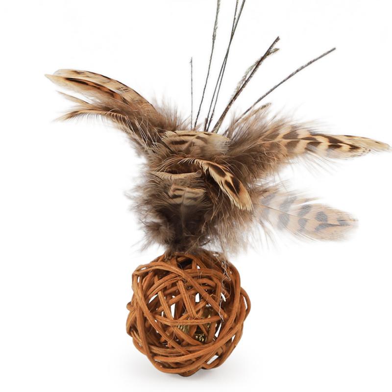 

Мяч Sepak Takraw Ball с перьями из ротанга и колокольчиком, плетеная вручную игрушка Sepak Takraw Cat