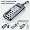 Rechargeable Battery Charger USB Output 8 Slots Fast Charging Short Circuit Protection for 1.2V NiMH AAA/AA Batteries Charger