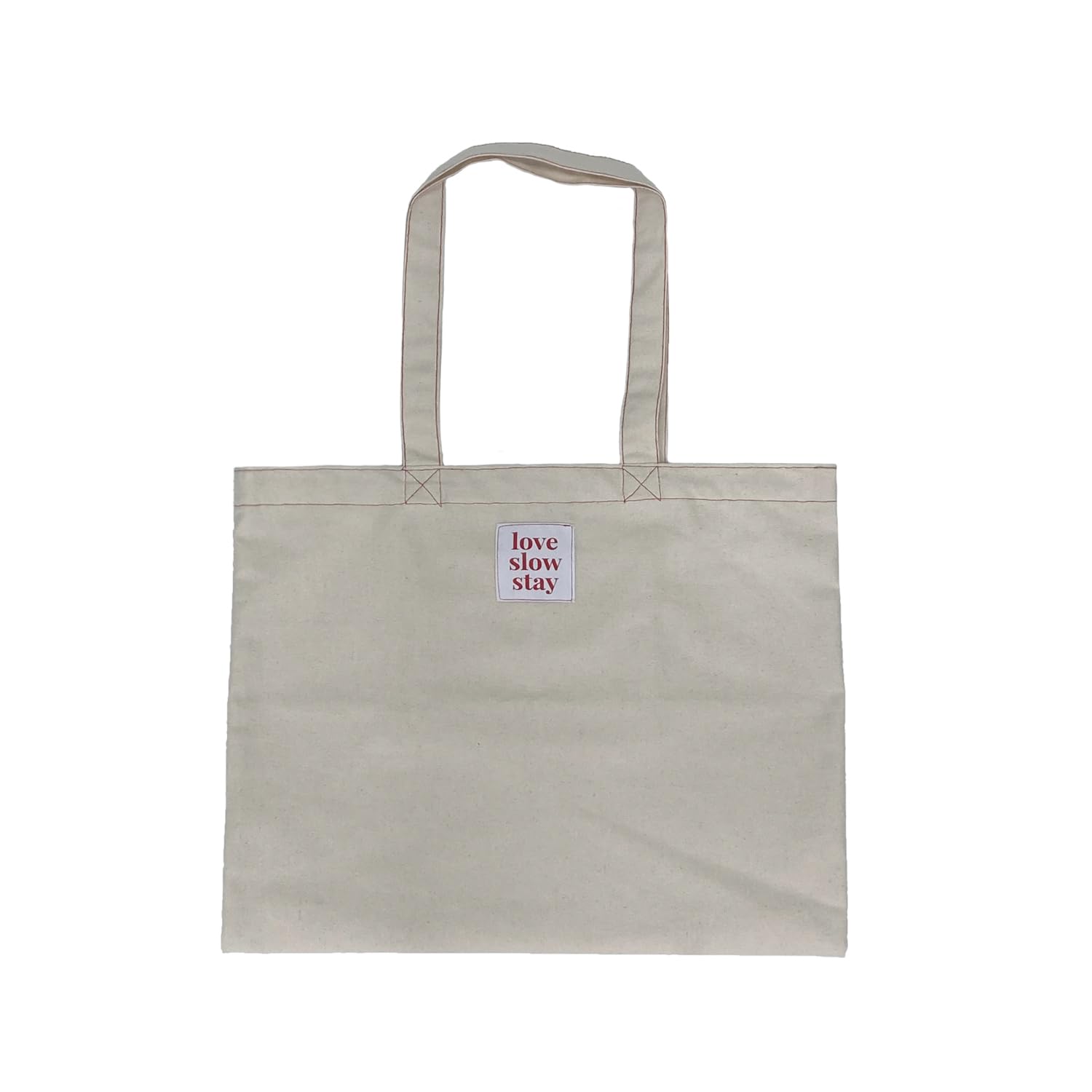 

Медленная Эко-сумка Красная Строчка Эко-сумка Молочно-белая [Love Stay] lss-f-01