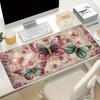 Vintage Butterfly Floral Large Extended Gaming Mouse Pad Non Slip Desk Surface Flower Art Print For Gaming And Office Desktop