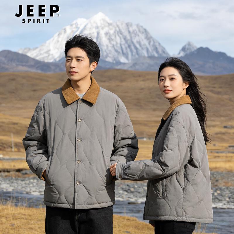 JEEP SPIRIT Унисекс Винтажная Стеганая Куртка с Лацканами Color-Block 3XL