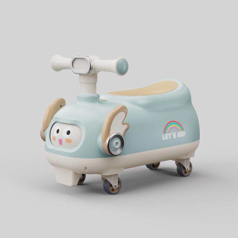 

2-in-1 Kids Peanut Ride-On: Glider & Rocking Car for Ages 1-3 рожевий