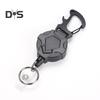 Robuster einziehbarer Schlüsselanhänger mit Magnetverschluss, taktischer Ausweishalter, Rolle, Karabinerhaken, leicht zu ziehende Schnalle