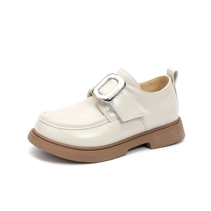 

Детская кожаная обувь весна осень черные туфли для девочек мода британский стиль дети принцесса школьные туфли Мэри Джейн мягкие 26 бежевый