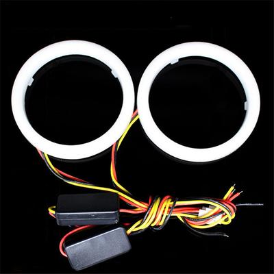 Car Headlights DRL Daytime Running Lights Auto Halo Ring Angel Eyes 12V Daytime Running Light Turn Signal White Yellow