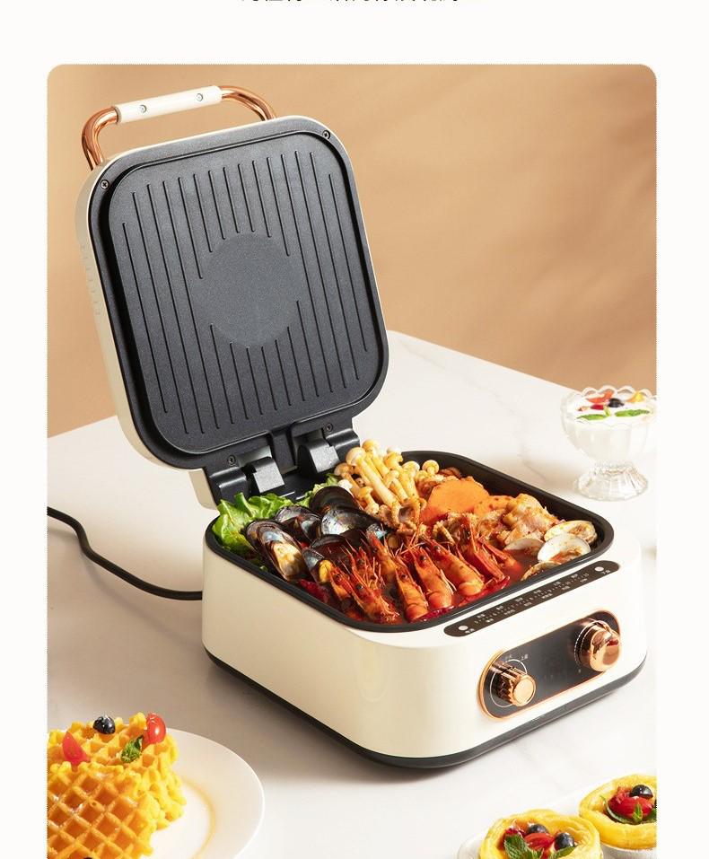 

Dual-Sided Electric Pancake & Crepe Maker with Deepened Grilling & Baking Pan