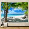 1pc Beach Coconut Tree Tapestry, Seaside Beach Natural Landscape Tapestry, Blue Sky Ocean Home Decoration Tapestry