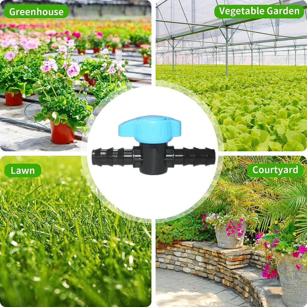 5pcs Black & Blue Shut-Off Switch 16mm Water Valve Drip Irrigation Hose Valve  Water,Oil,Gas