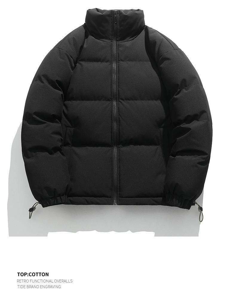 In 2025, thickened cotton clothes, men's and women's teenagers, casual simple and loose stand-up collars, high street jackets, trendy cotton clothes