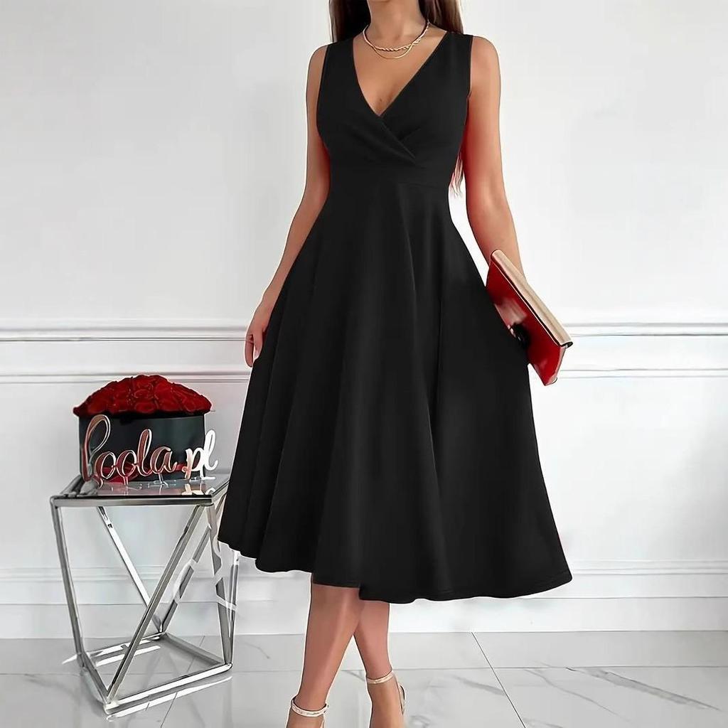 Elegant Sleeveless Evening Gown - European & American Style