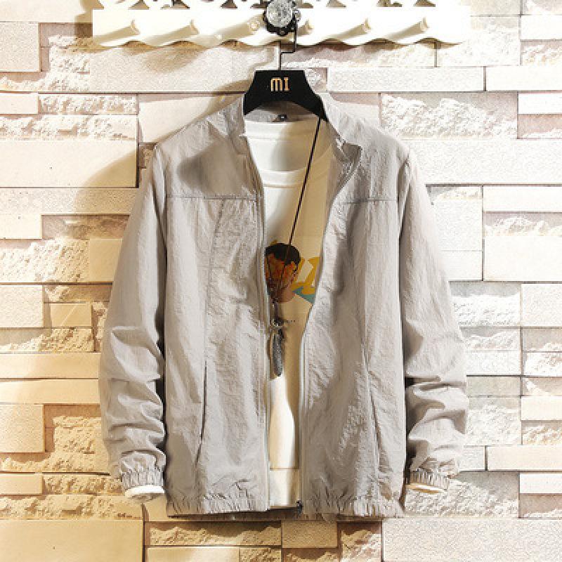 Мужская летняя легкая дышащая куртка большого размера, повседневная солнцезащитная куртка из софтшелла M серый