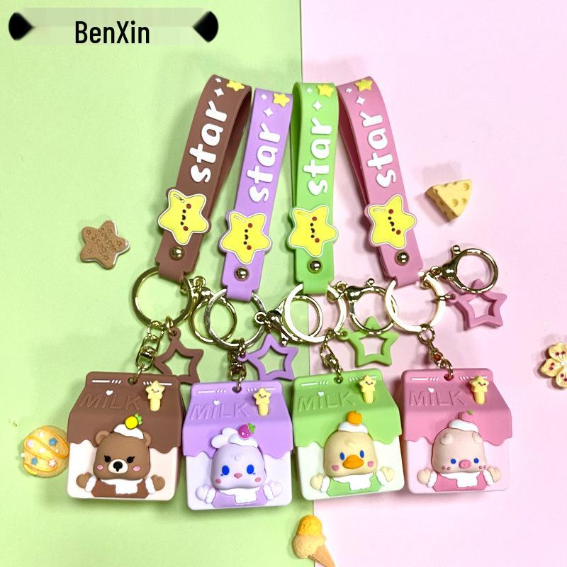 Cute Silicone Squishy Toy Keychain & Bag Charm - Stress Relief Ornament & Small Gift