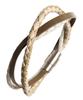 Doffjason Minimal Layered Leather Bracelet Beige