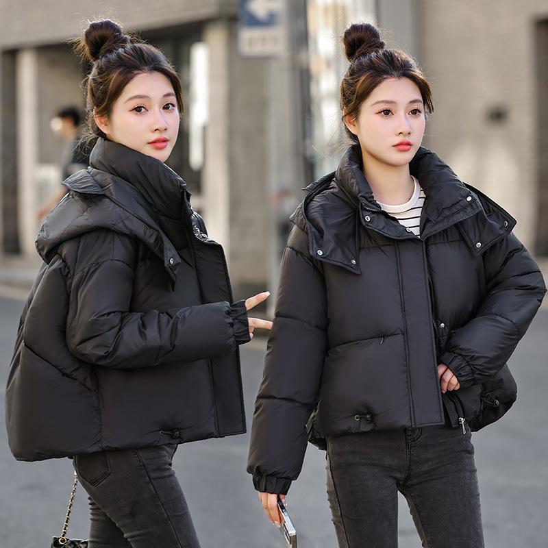 Down Cotton-padded Women's Winter Fashion Slim-fitting Hooded Short Cotton-padded Jacket
