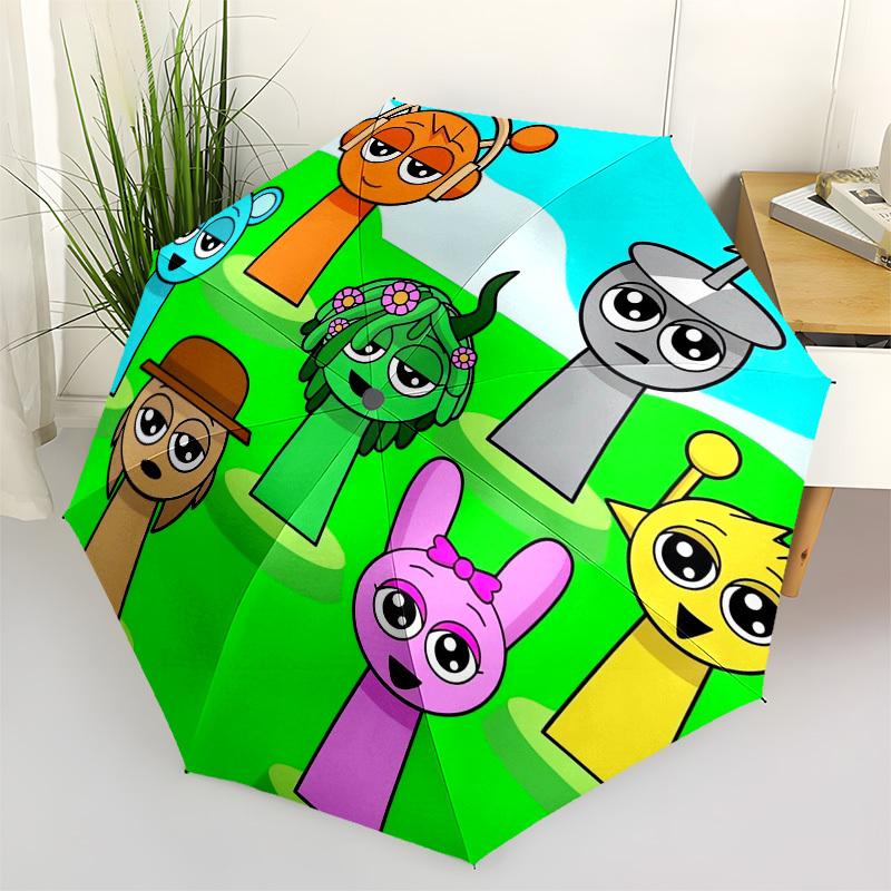 1pz Ombrello di Alta Qualità a Tema Sprunki-cartoon, Ombrello ad Apertura e Chiusura Automatica, Ombrello Multifunzionale G0811287