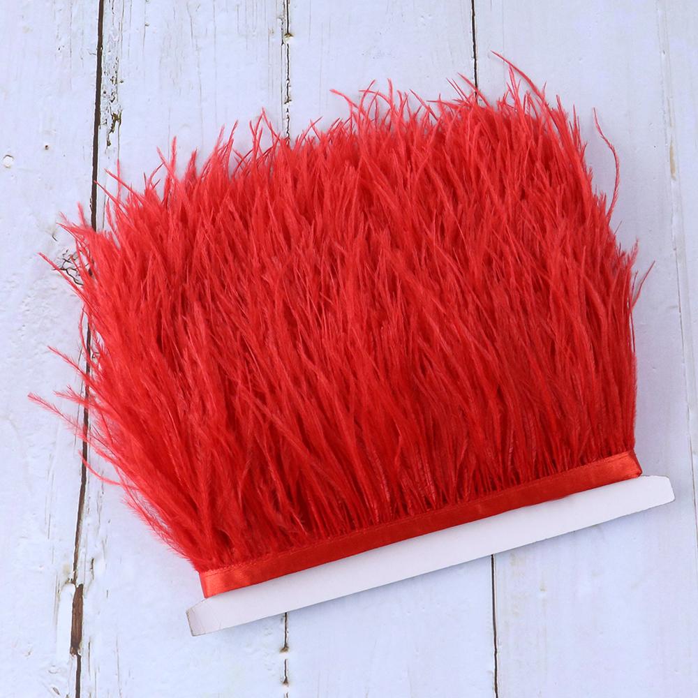 1 Meter Ostrich feather Trim Ribbon Dyed Various Long Ostrich Fringe 8-10CM feathers for crafts Dress/skirt Sewing Accessory