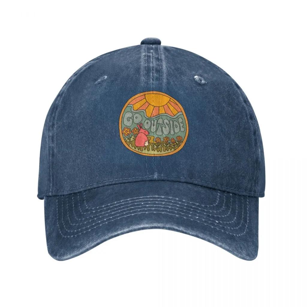 Go Outside Baseball Cap Beach Outing Snap Back Hat Golf Hat Women Men'S